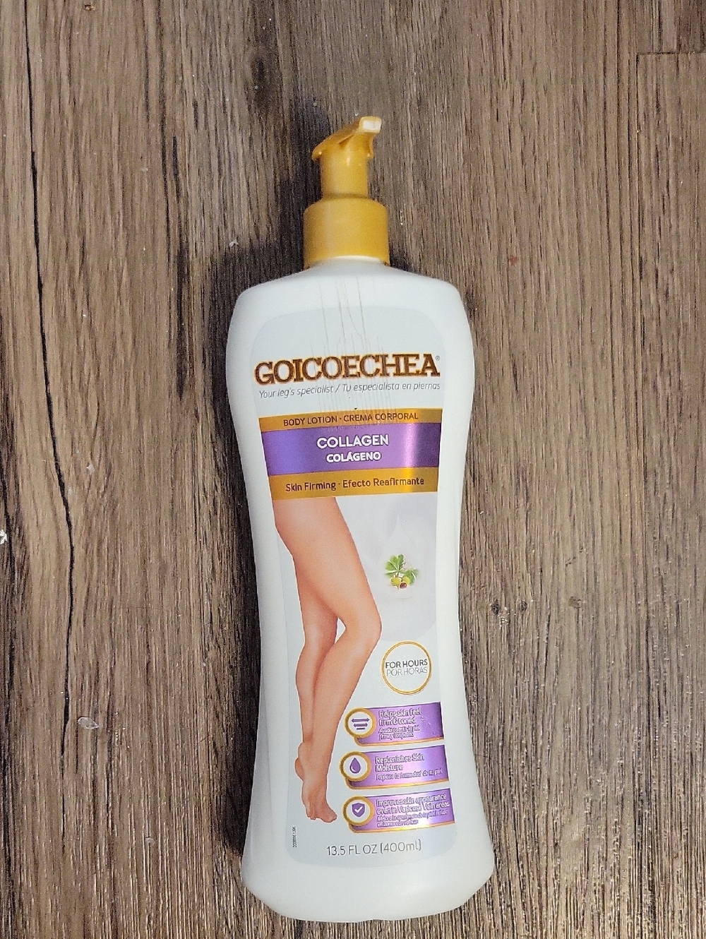 Goicoechea Collagen Body Lotion - White Bottle with Gold Pump